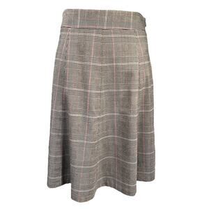 Plaid Preppy Aline Full Skirt Size 10 Black White Red Career Academia Retro Work